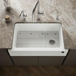 Cairn 34'' undermount single-bowl farmhouse kitchen sink with fluted design - image 2