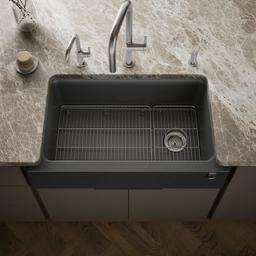 Cairn 34'' undermount single-bowl farmhouse kitchen sink with fluted design - image 2