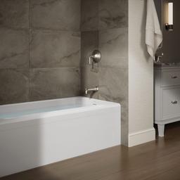 AvecE 60'' x 30'' alcove bath, right drain - White - image 2