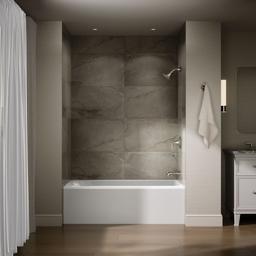 AvecE 60'' x 30'' alcove bath, right drain - White - image 4