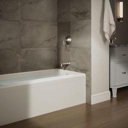 AvecE 60'' x 30'' alcove bath, right drain - Biscuit - image 2
