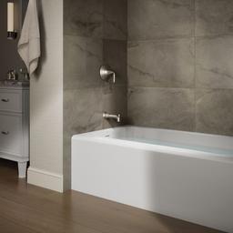 AvecE 60'' x 32'' alcove bath, left drain - White - image 2