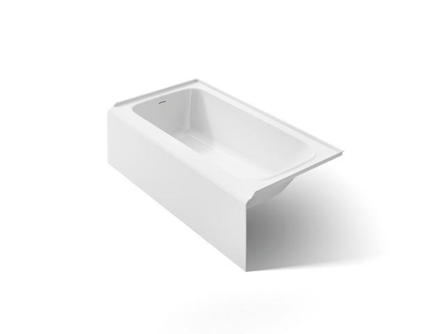 AvecE 60'' x 32'' alcove bath, left drain - Biscuit