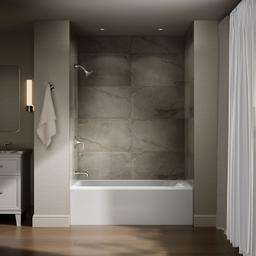 AvecE 60'' x 32'' alcove bath, left drain - White - image 4