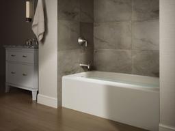 AvecE 60'' x 32'' alcove bath, left drain - Biscuit - image 2