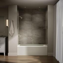 AvecE 60'' x 32'' alcove bath, left drain - Biscuit - image 4
