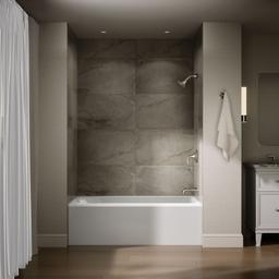 AvecE 60'' x 32'' alcove bath, right drain - White - image 4