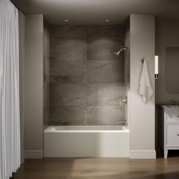 AvecE 60'' x 32'' alcove bath, right drain - Biscuit - image 4
