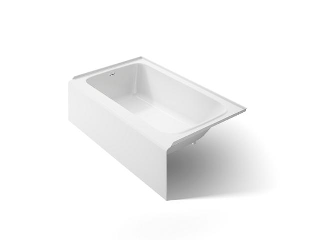 AvecE 60'' x 36'' alcove bath, left drain - Biscuit