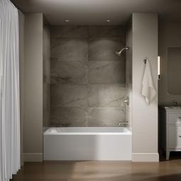 AvecE 60'' x 36'' alcove bath, right drain - White - image 4
