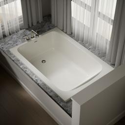 AvecE 60'' x 42'' drop-in bath - Biscuit - image 2