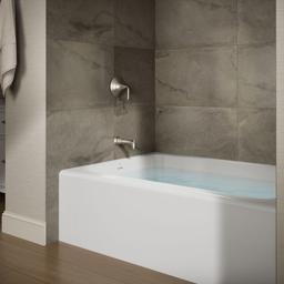 AvecE 60'' x 42'' alcove bath, left drain - White - image 2