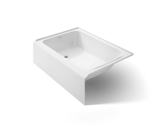 AvecE 60'' x 42'' alcove bath, left drain - Biscuit
