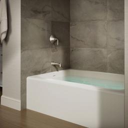 AvecE 60'' x 42'' alcove bath, left drain - Biscuit - image 2