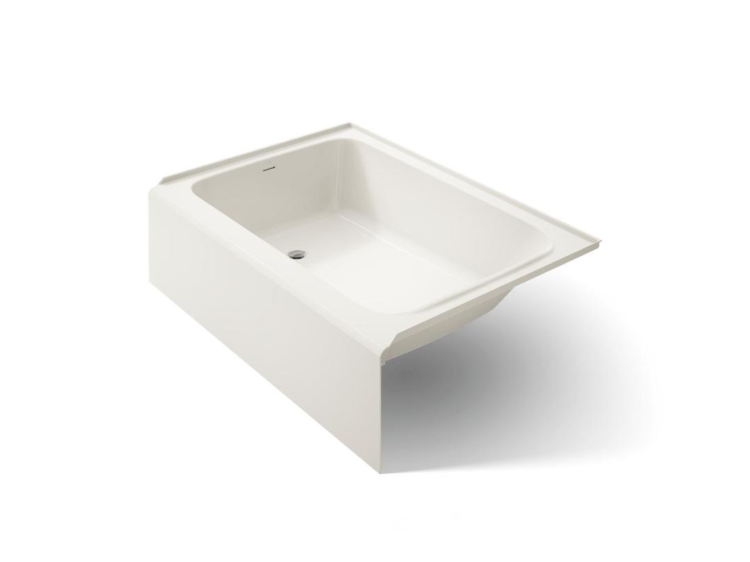 AvecE 60'' x 42'' alcove bath, left drain - Biscuit by Kohler