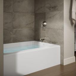 AvecE 60'' x 42'' alcove bath, right drain - White - image 2