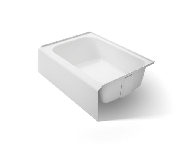 AvecE 60'' x 42'' alcove bath, right drain - Biscuit