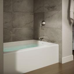 AvecE 60'' x 42'' alcove bath, right drain - Biscuit - image 2