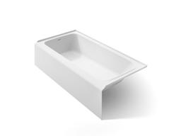 AvecE 72'' x 36'' alcove bath, left drain - White - image 1