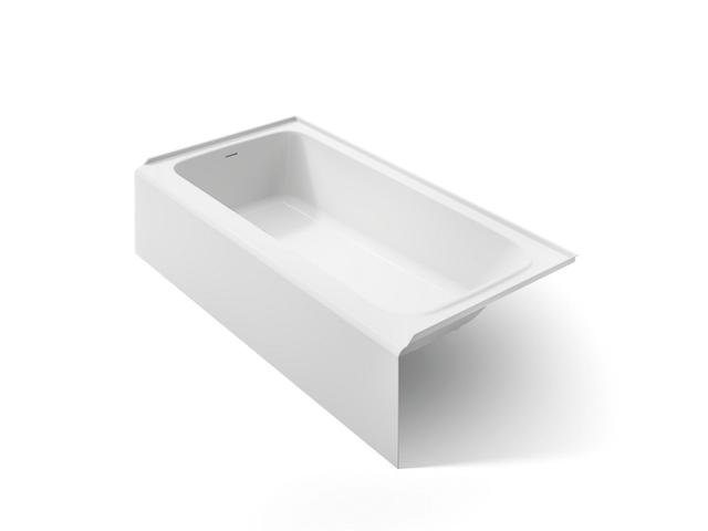 AvecE 72'' x 36'' alcove bath, left drain - Biscuit