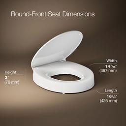 Hyten Elevated Quiet-CloseE round-front toilet seat - image 3