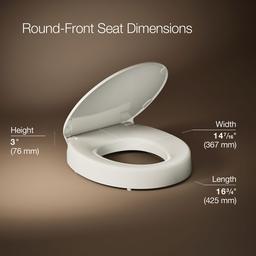 Elevated Quiet-CloseE round-front toilet seat - image 3