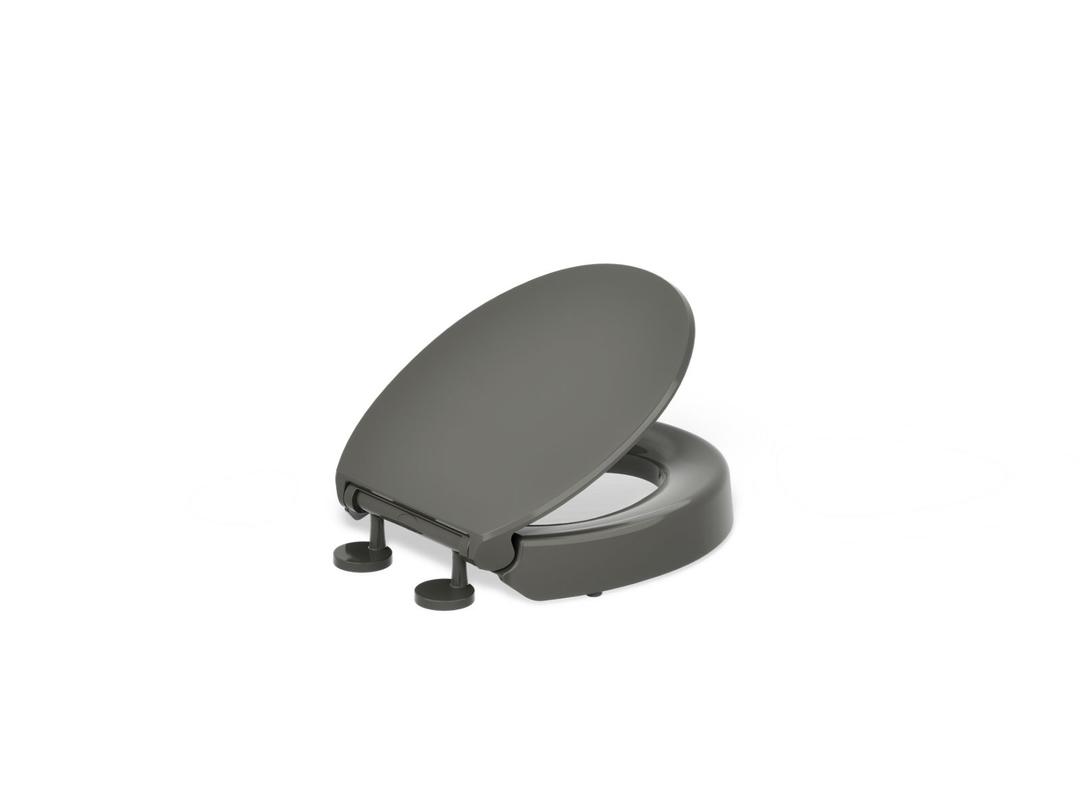Elevated Quiet-CloseE round-front toilet seat by Kohler