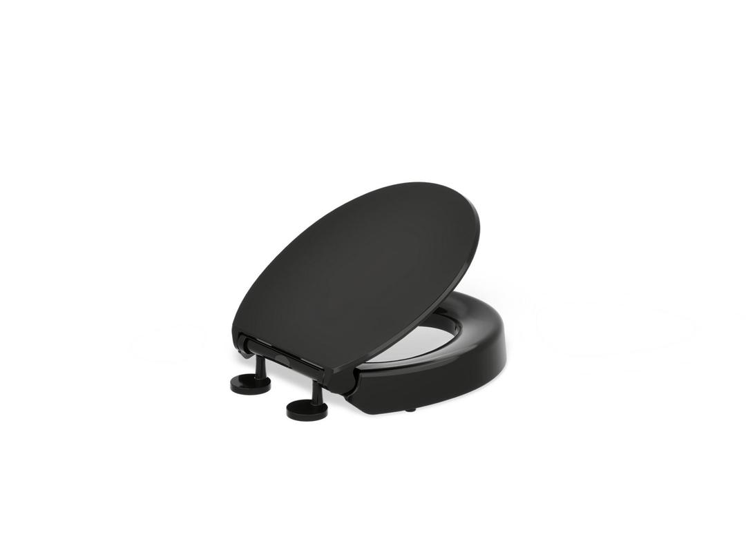 Elevated Quiet-CloseE round-front toilet seat by Kohler