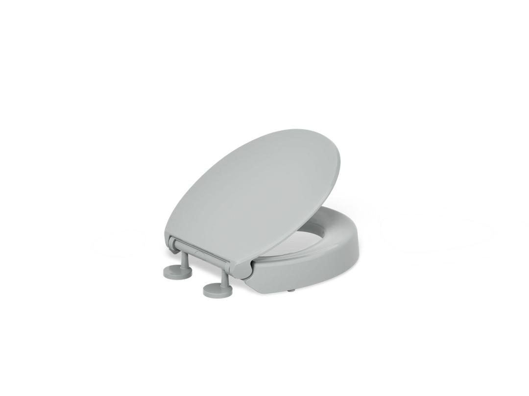 Elevated Quiet-CloseE round-front toilet seat by Kohler