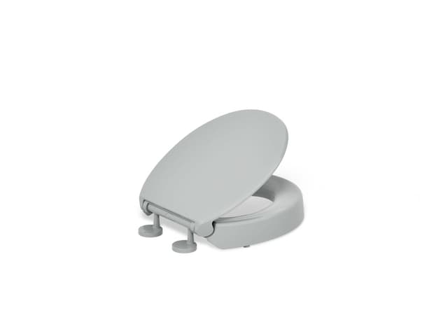 Kohler Elevated Quiet-CloseE round-front toilet seat - Ice Grey