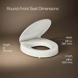 Hyten Elevated Quiet-CloseE round-front toilet seat - image 3