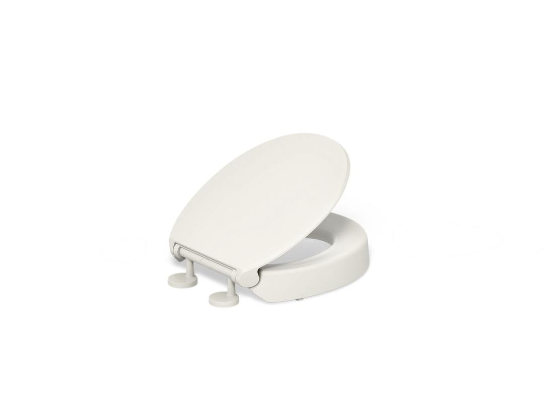 Hyten Elevated Quiet-CloseE round-front toilet seat by Kohler
