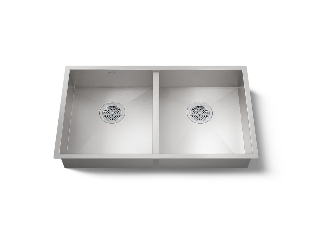 Kohler VaultE 32'' undermount double-bowl kitchen sink - Stainless Steel by Kohler
