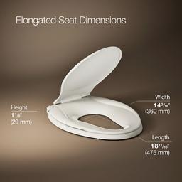 Kohler Transitions Nightlight ReadyLatch Quiet-CloseE elongated toilet seat - Biscuit - image 3