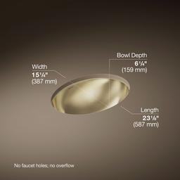 Kohler Rhythm 23-1/4'' oval undermount bathroom sink, no overflow - Mirror French Gold - image 3