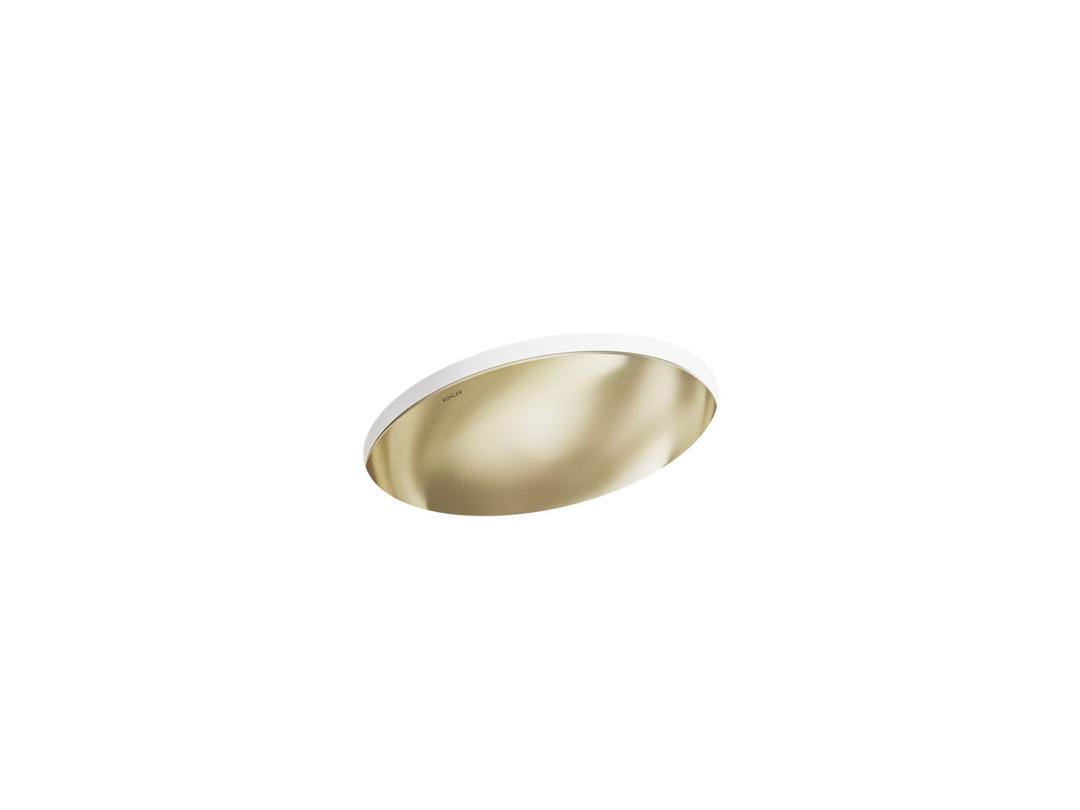 Kohler Rhythm 23-1/4'' oval undermount bathroom sink, no overflow - Mirror French Gold by Kohler