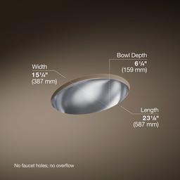 Kohler Rhythm 23-1/4'' oval undermount bathroom sink, no overflow - Not Applicable - image 3