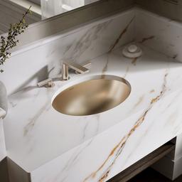 Kohler Rhythm 23-1/4'' oval undermount bathroom sink, no overflow - Satin Bronze - image 2