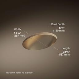Kohler Rhythm 23-1/4'' oval undermount bathroom sink, no overflow - Satin Bronze - image 3