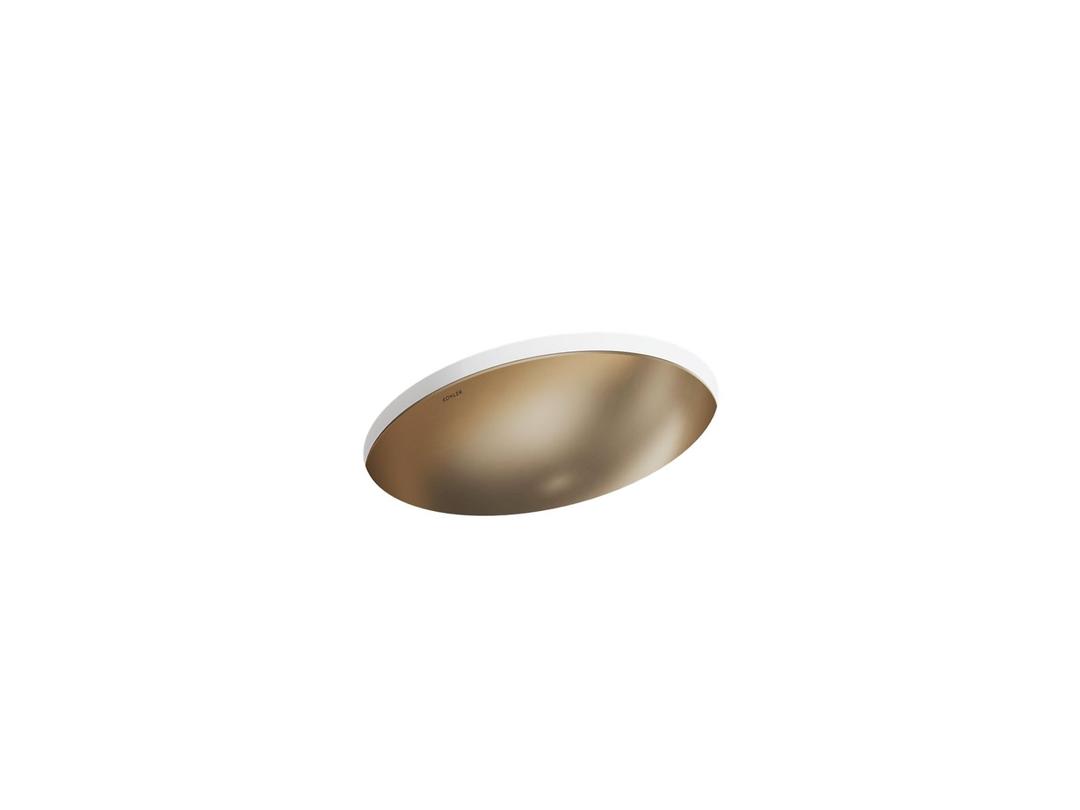 Kohler Rhythm 23-1/4'' oval undermount bathroom sink, no overflow - Satin Bronze by Kohler