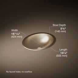 Bachata 20'' Oval Drop-In/Undermount Bathroom Sink No Overflow - Vibrant Brushed Bronze - image 3
