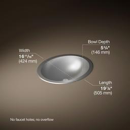 Bachata 20'' oval drop-in/undermount bathroom sink, no overflow - Satin - image 3