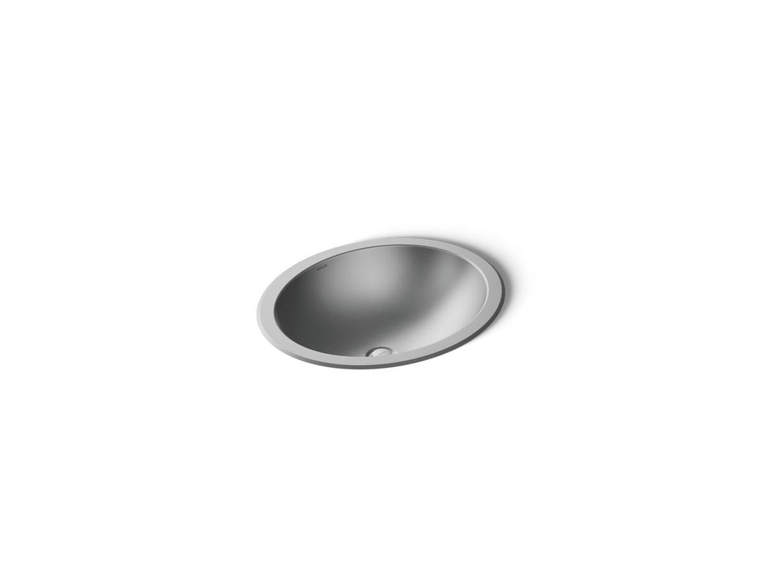Bachata 20'' oval drop-in/undermount bathroom sink, no overflow - Satin by Kohler
