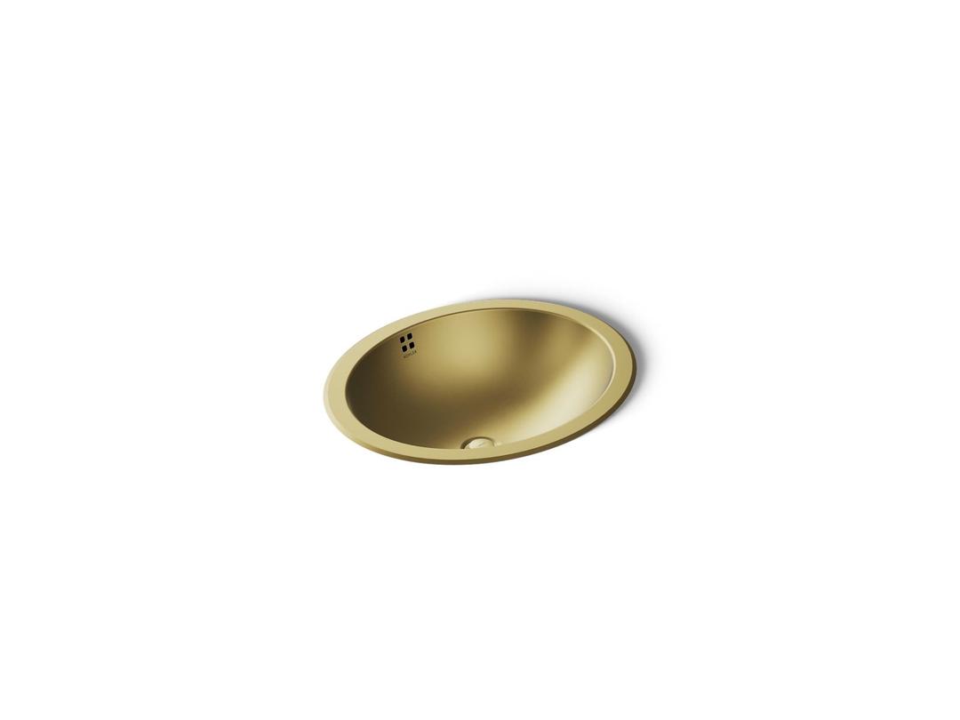 Bachata 20'' Oval Drop-In/Undermount Bathroom Sink - Vibrant Brushed Moderne Brass by Kohler