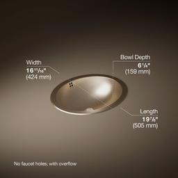 Bachata 20'' Oval Drop-In/Undermount Bathroom Sink - Vibrant Brushed Bronze - image 3