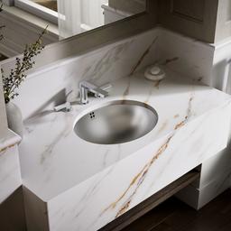 Bachata 20'' oval drop-in/undermount bathroom sink - Satin - image 2