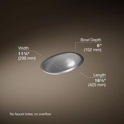 Bolero 16-3/4'' oval drop-in/undermount bathroom sink, no overflow - Not Applicable - image 3