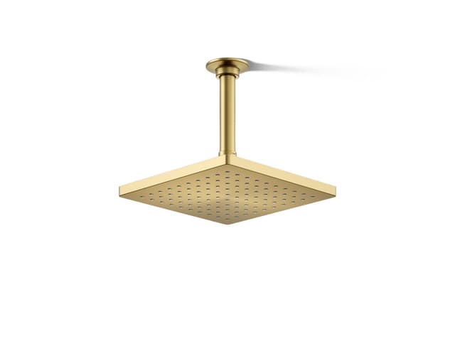Kohler Honesty 8'' single-function rainhead, 2.5 gpm - Vibrant Brushed Moderne Brass