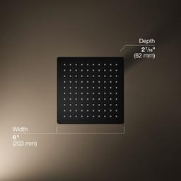 Kohler Honesty 8'' single-function rainhead, 2.5 gpm - Matte Black - image 3