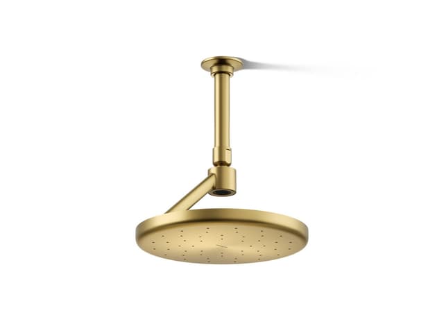Kohler Statement Open Rain iconic round 9'' single-function rainhead, 1.75 gpm - Vibrant Brushed Moderne Brass